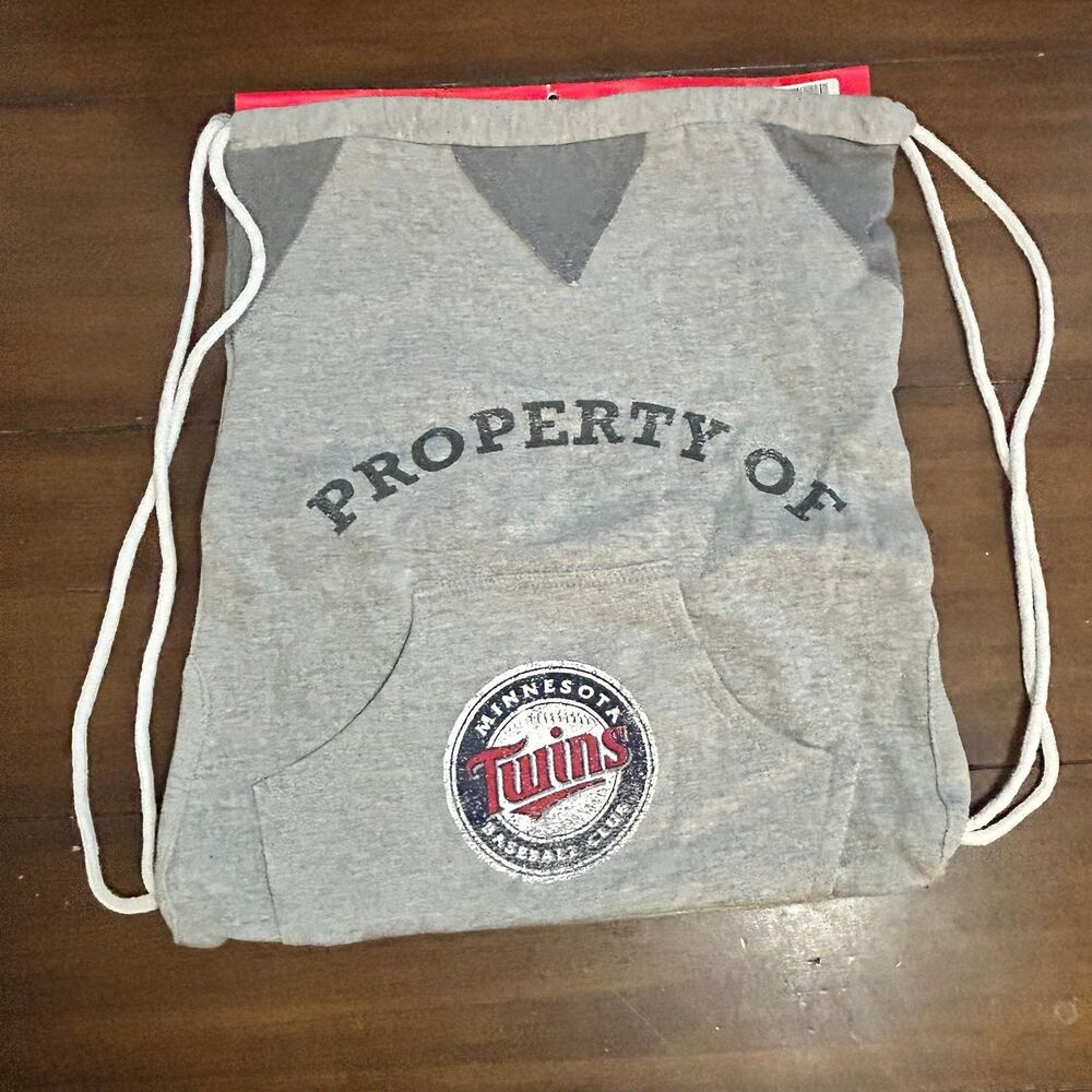 MLB Minnesota Twins Jersey Hoodie Drawstring Backpack with Kangaroo Pocket